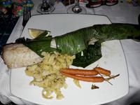 Silvester Dinner - Kingklip im Bananenblatt