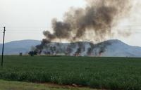 Abbrennen der Zuckerrohrfelder zur Ernte