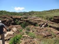Am Zusammenfluss des Treur River mit dem Blyde River