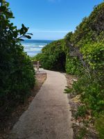 Spaziergang am Cliff entlang der Küste in Hermanus