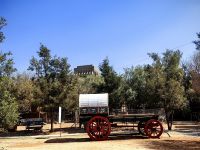 Mit solchen Ochsenkarren bewegten sich die Siedler im Lande fort, Vortrekker Monutment