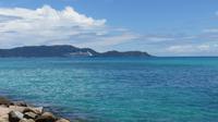 Praslin, Blick zur MS Albatros und auf La Digue