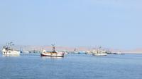 Fischerboote im Hafen von Paracas, Peru