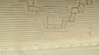 Detail der Verzierungen von Chan Chan, Wasser mit Fischen, Peru