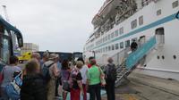 Ankunft am Schiff MS Amadea, Hafen von Valparaiso, Chile