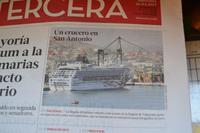 Lokale Sensation: die Norwegian Sun im Hafen von San Antonio