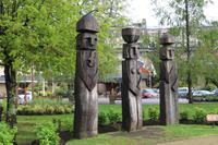Mapuche-Figuren in Pucon