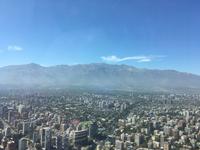 Blick vom Costanera-Tower auf Santiago und die Anden