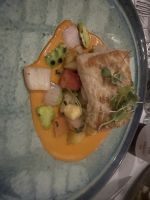 Abendessen Fisch im Ofen gebacken 