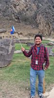 Guide Alex in Inka-Stätte Ollantaytambo