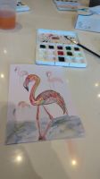 Malkurs Flamingo Aquarell &ndash; &copy; Natalie Hady (Eberhardt TRAVEL)