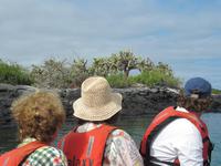 im Schlauchboot in der Bucht der Post Office Bay