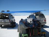 IMG_4144 Picknick direkt auf dem Salar de Uyuni