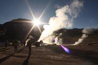 Sonnenaufgang am Geysirfeld El Tatio