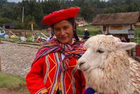 Inkafrau mit Lama