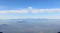 Santiago de Chile mit Andencordillere von oben