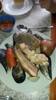 typisches Muscheln-Mittagessen in Puerto Montt
