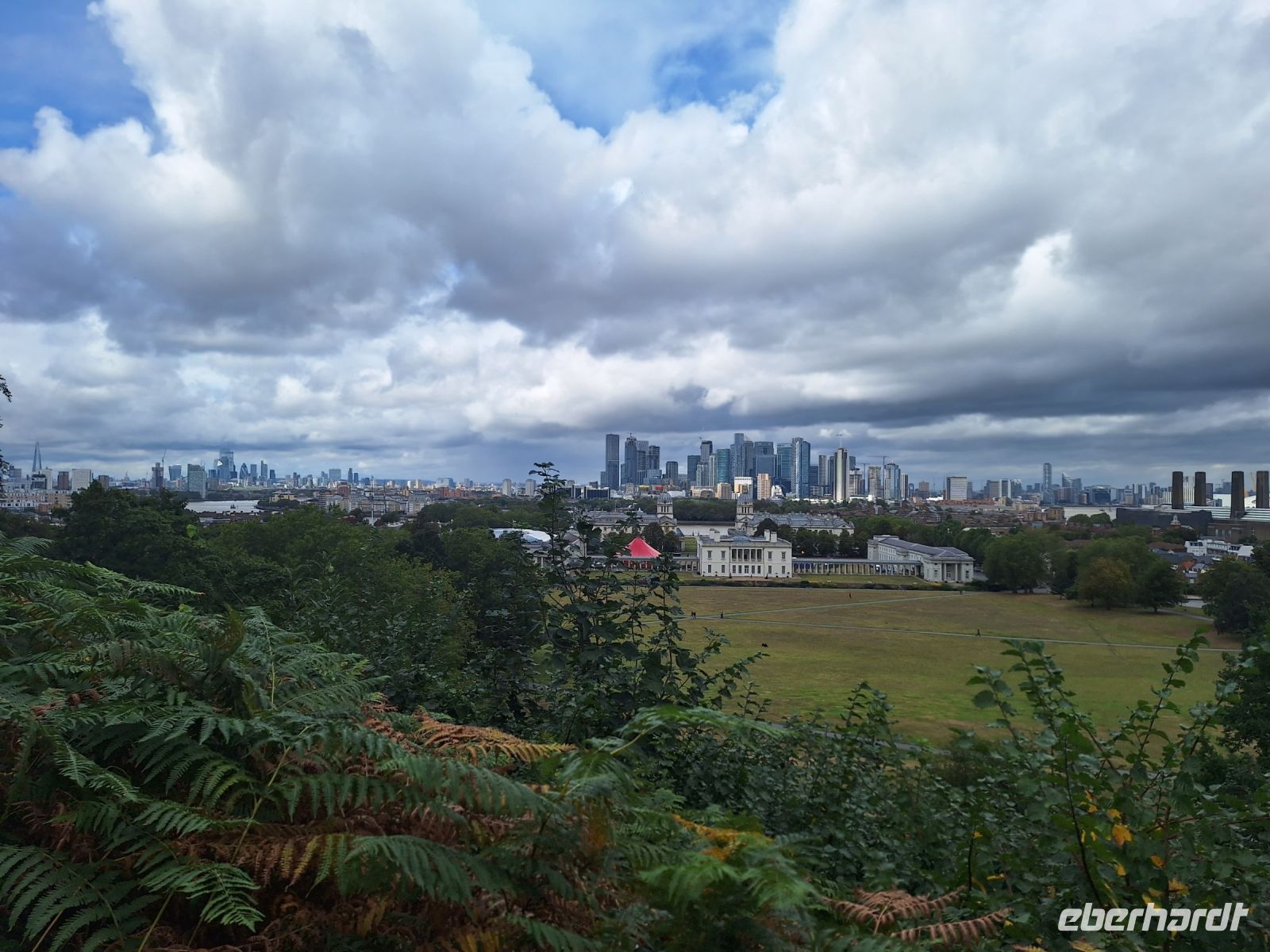 Blick auf London von Greenwich