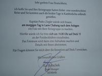 07.02.2016: Einladung zum Gruppenfoto mit dem Kapitän der AIDAbella