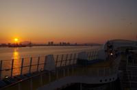 Penang Einlaufen in den Hafen Sonnenaufgang