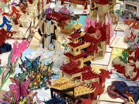 Faltkarten vor dem Postamt