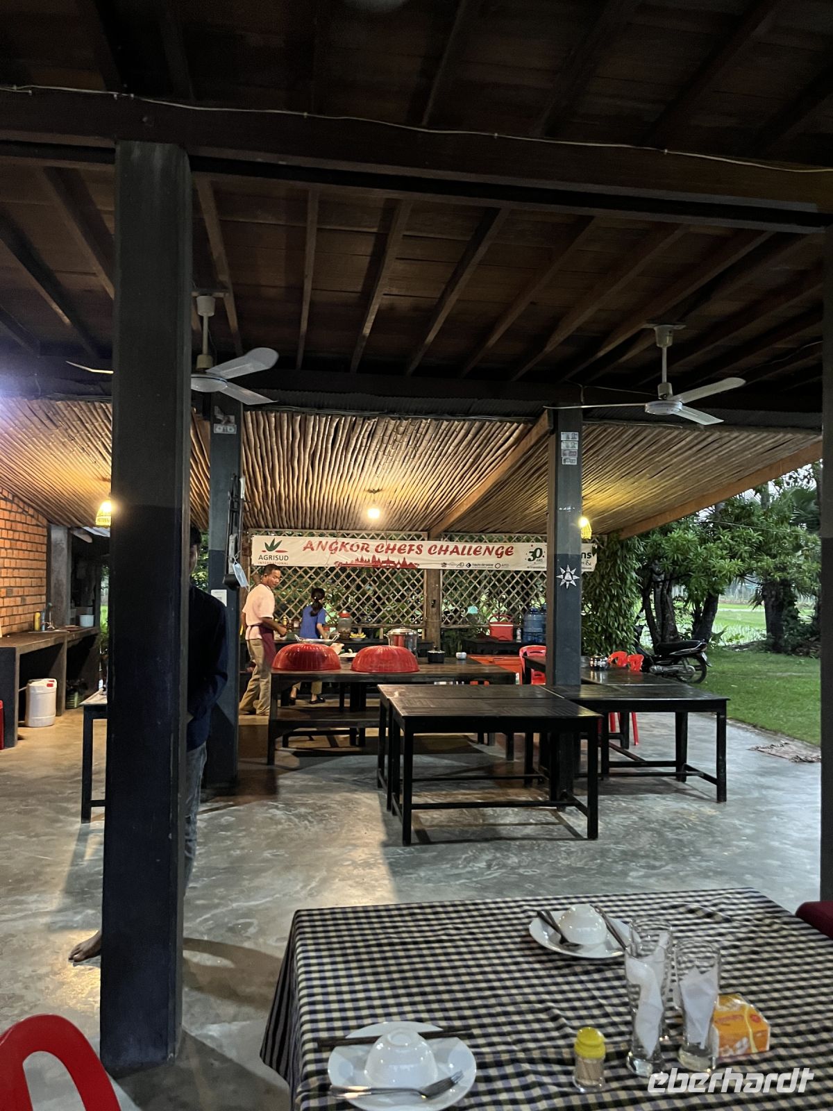 Familie, Abendessen, Krobei Riel, Kambodscha