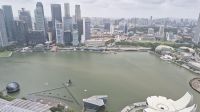 am Abreisetag: auf dem Sky Observation Deck des Marina Bay Sands Hotels