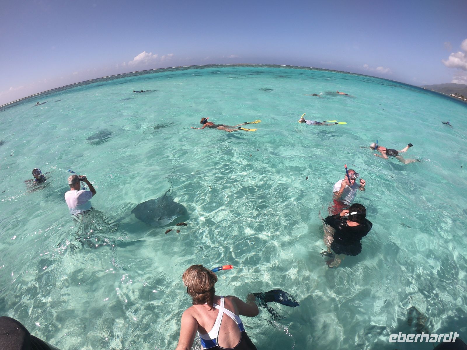 Die Lagune von Moorea - Schnorchelstopp