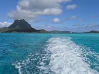 Bora Bora - Tendern zum Privatstrand auf dem Motu Tevairoa