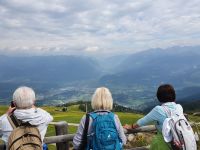 Südtirol, Pustertal, Blick vom Kronplatz auf Bruneck und ins Tauferertal