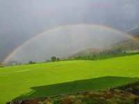 Südtirol, Pustertal, Regenbogen nach dem Gewitterregen