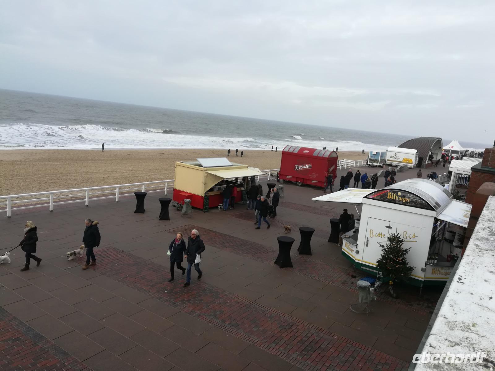 Blick auf den Strand von Westerland auf Sylt.