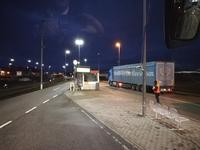 Kurz vor der Busverladung für die Fahrt mit dem Autoreisezug über den Hindenburgdamm.