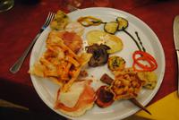 Essen bei der Weinprobe - Weißwein aus Orvieto