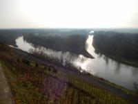 Ausblick am Schloß und der Zusammenfluß von Moldau und Elbe