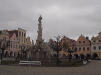 Pestsäule auf dem historischen Markt von Telc