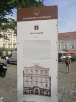 Stadtrundgang in Brünn: Informationstafel über den Krautmarkt