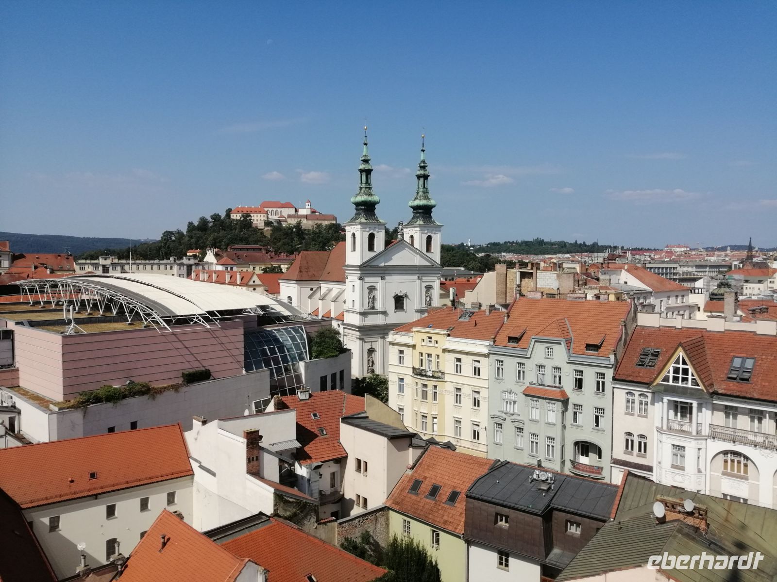 Blick auf die Festung Spielberg vom Alten Rathaus, Brünn