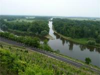 Zusammenfluß Moldau+ Elbe