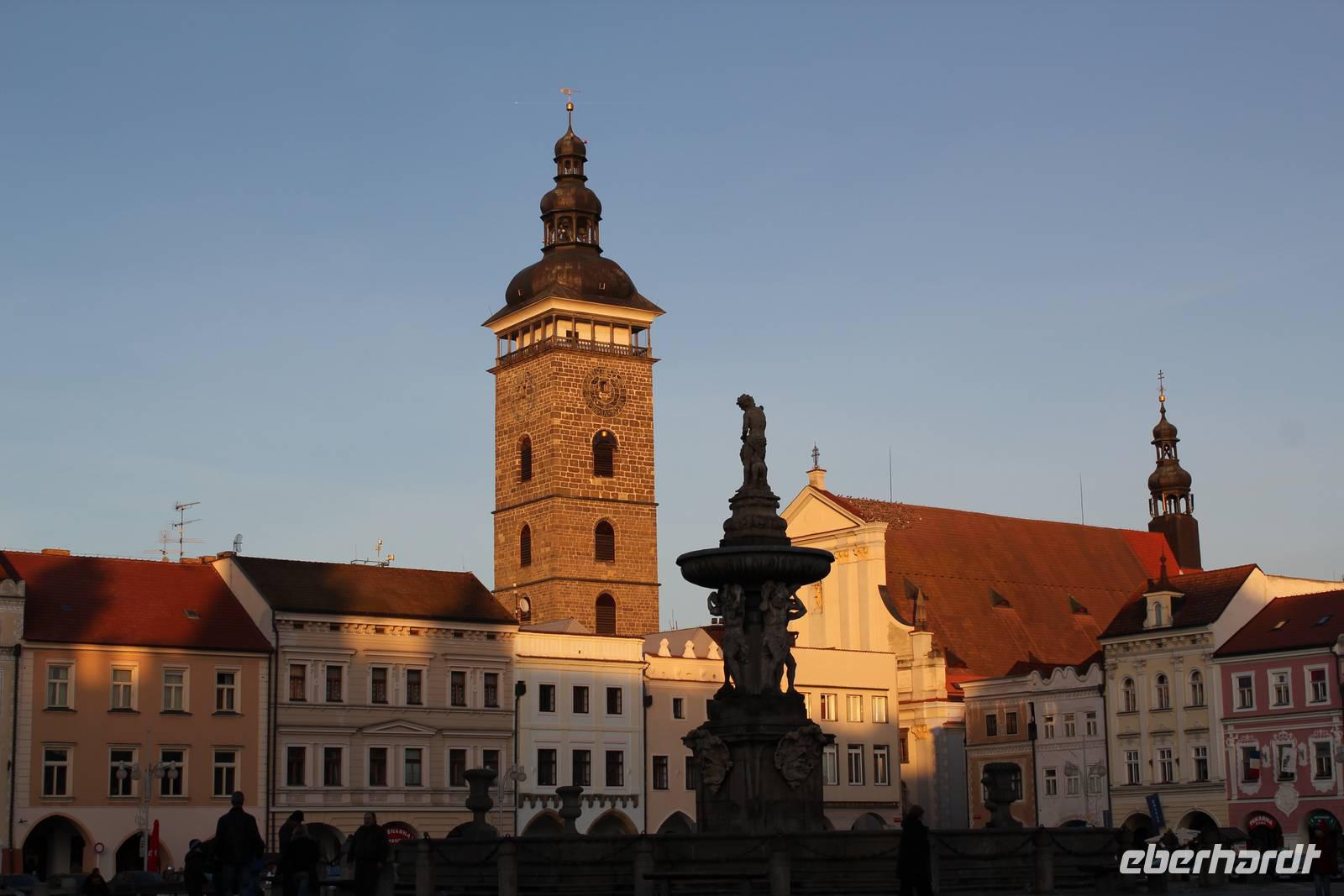 Premysl Ottokar II.-Platz in Budweis & Schwarzer Turm