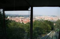 Hier besonders gut zu sehen. Links die Kleinseite und der Hradschin, rechts die Prager Altstadt.