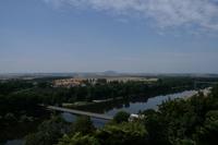 Aussicht über böhmisches Land in Melnik.