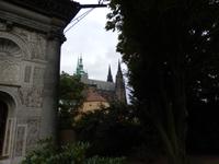 Zwischen Orangerie und Bäumen konnten wir schon erste Blicke auf den Veitsdom erhaschen.