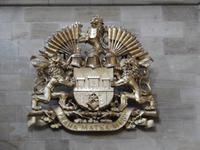 Stadtwappen von Prag mit Schriftzug 