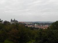 Blick von der Prager Standseilbahn zur Prager Burg.