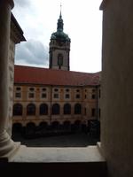 Blick vom Balkon des Schlosses in Melnik.