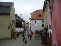 Erster Eindruck vom mittelalterlichen Böhmisch - Krumau, heute Cesky - Krumlov.