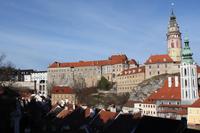Blick zum Schloss von Krumau