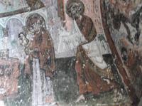 Freskenmalerei in einer Höhlenkirche