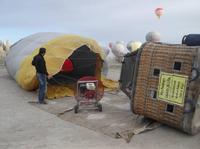 Heißluft kommt in den Ballon